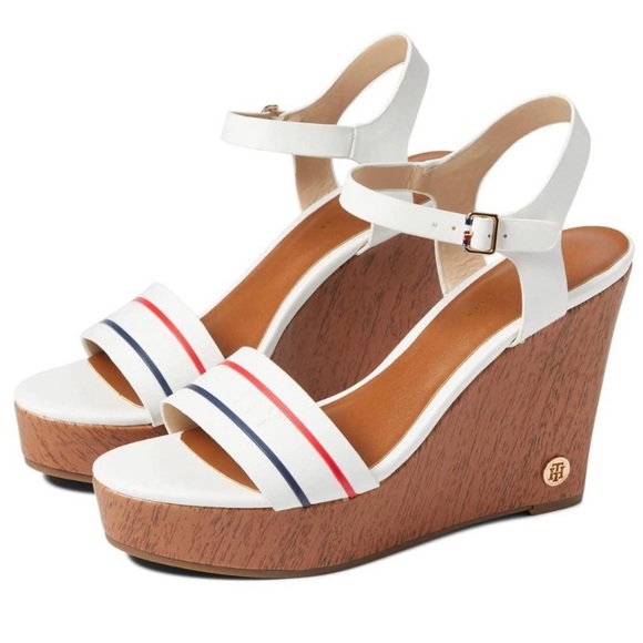 Tommy Hilfiger Shoes - Tommy Hilfiger Sandals Kihlan Ivory Wedges Size 6